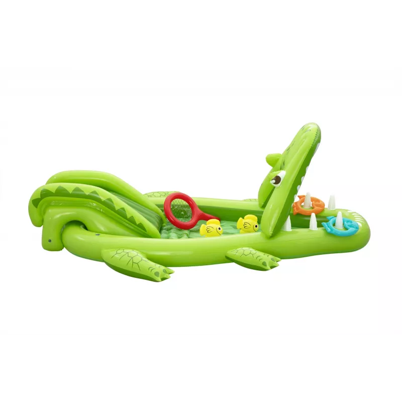 Bestway Later Gator vaikiškas pripučiamas vandens žaidimų centras ir baseinas 2,34 m x 1,63 m x 87 cm