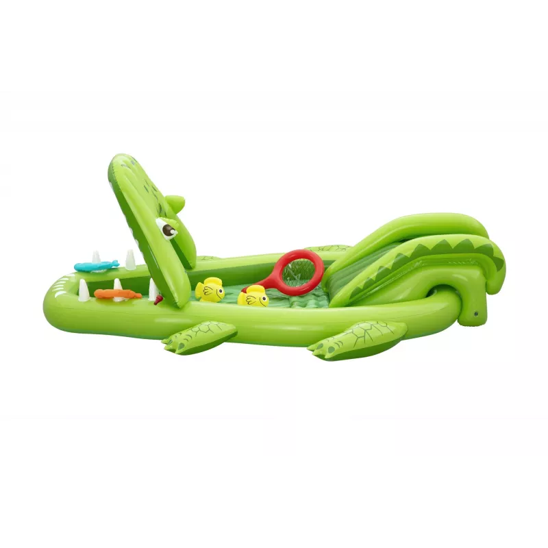 Bestway Later Gator vaikiškas pripučiamas vandens žaidimų centras ir baseinas 2,34 m x 1,63 m x 87 cm