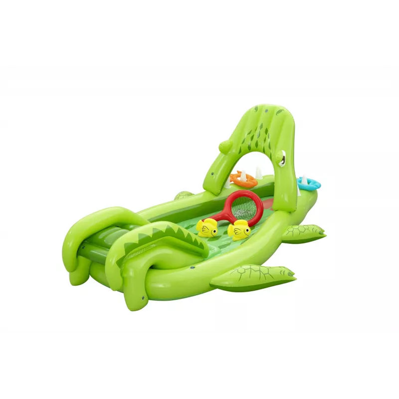 Bestway Later Gator vaikiškas pripučiamas vandens žaidimų centras ir baseinas 2,34 m x 1,63 m x 87 cm
