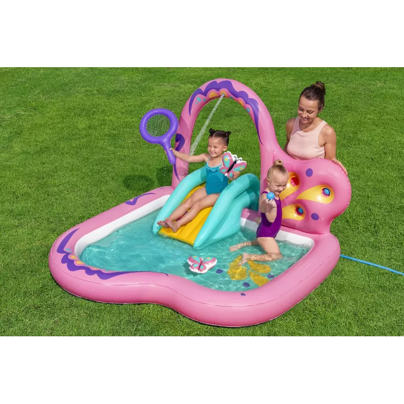 Bestway Butterfly Wonder pripučiamas vandens žaidimų centras ir baseinas 1,80 m x 1,80 m x 1,17 m