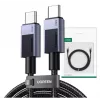 USB C laidas Ugreen 45068, 2 m, 240 W, juodai pilkas