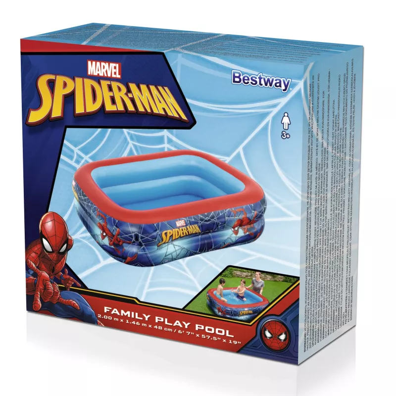 Bestway Play Pool pripučiamas baseinas, 450 L, stačiakampis, Spider-Man