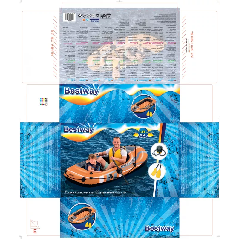 Pripučiama valtis Bestway HYDRO-FORCE su irklais ir kojiniu siurbliu