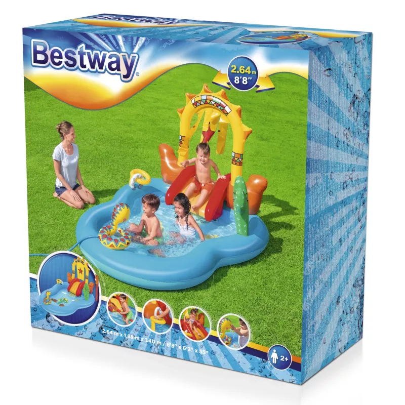 Bestway 8'8 colio x 6'2 colio x 55 colio / 2,64 m x 1,88 m x 1,40 m Lauko pripučiamas žaidimų centras Wild West