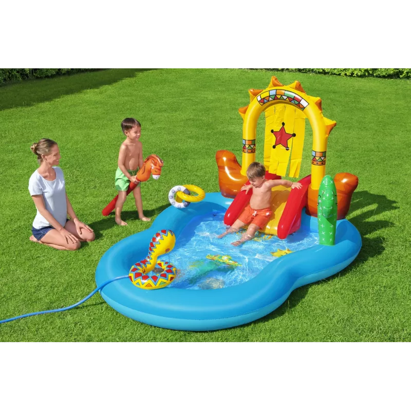 Bestway 8'8 colio x 6'2 colio x 55 colio / 2,64 m x 1,88 m x 1,40 m Lauko pripučiamas žaidimų centras Wild West