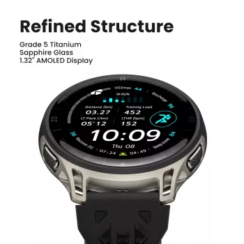 Amazfit Cheetah 2 Pro 3,35 cm (1,32 colio) AMOLED 48 mm Skaitmeninis 466 x 466 pikselių Liečiamas ekranas Titanas Wi-Fi