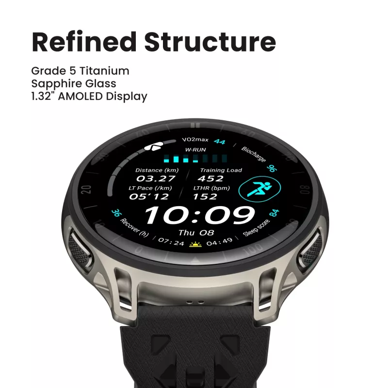 Amazfit Cheetah 2 Pro 3,35 cm (1,32 colio) AMOLED 48 mm Skaitmeninis 466 x 466 pikselių Liečiamas ekranas Titanas Wi-Fi