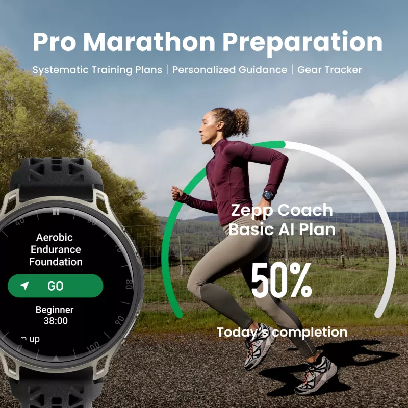 Amazfit Cheetah 2 Pro 3,35 cm (1,32 colio) AMOLED 48 mm Skaitmeninis 466 x 466 pikselių Liečiamas ekranas Titanas Wi-Fi