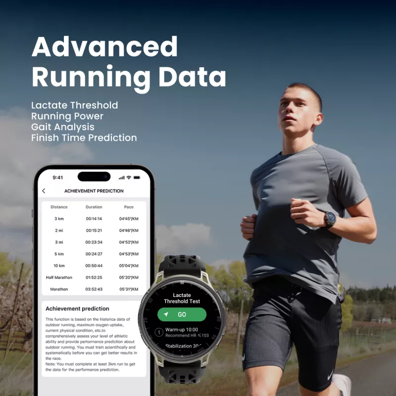 Amazfit Cheetah 2 Pro 3,35 cm (1,32 colio) AMOLED 48 mm Skaitmeninis 466 x 466 pikselių Liečiamas ekranas Titanas Wi-Fi