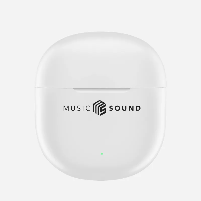 Belaidės ausinės „Music Sound Breeze“ kapsulinio dizaino su spalvotu dėklu