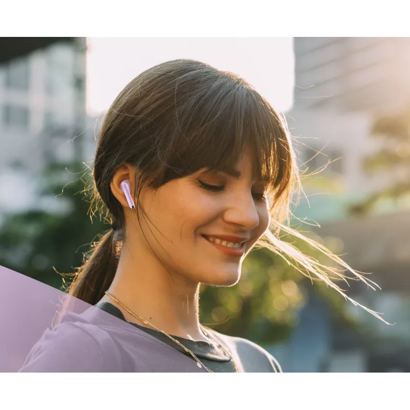 „Music Sound Breeze“ kapsuliniai „Bluetooth“ ausinės su spalvotu dėklu