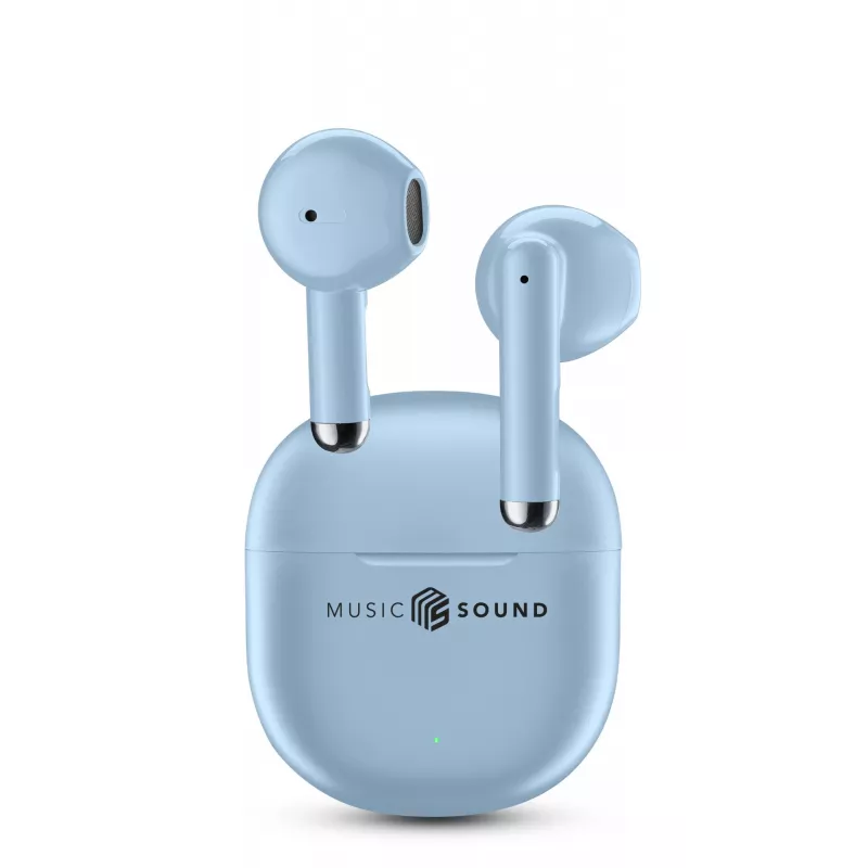 Belaidės ausinės „Music Sound Breeze“ su spalvotu dėklu