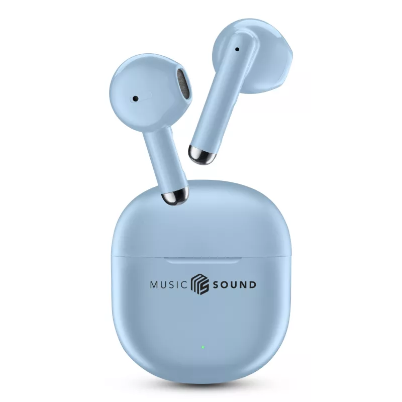 Belaidės ausinės „Music Sound Breeze“ su spalvotu dėklu