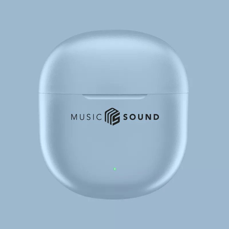 Belaidės ausinės „Music Sound Breeze“ su spalvotu dėklu