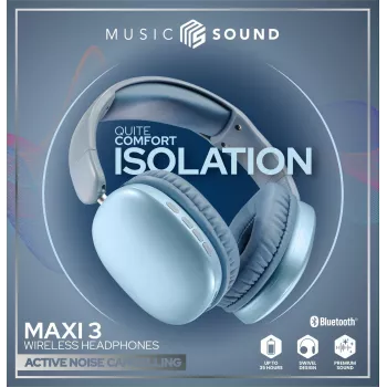 Music Sound MAXI3 belaidės ausinės su aktyviu triukšmo slopinimu