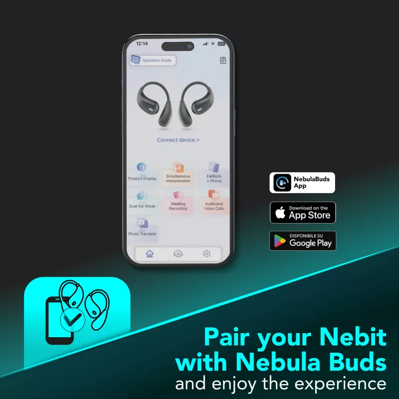 Cellularline Nebit – TWS ausinės su realaus laiko vertimu