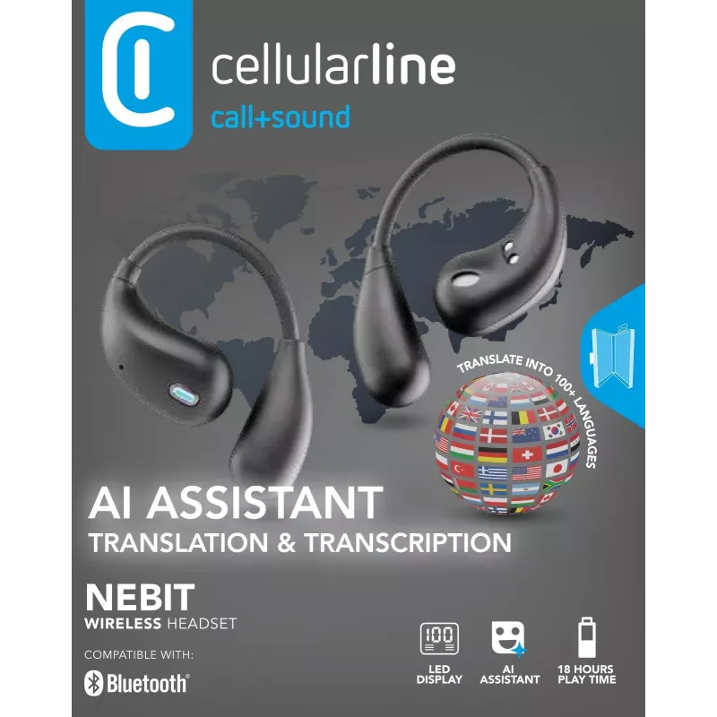 Cellularline Nebit – TWS ausinės su realaus laiko vertimu