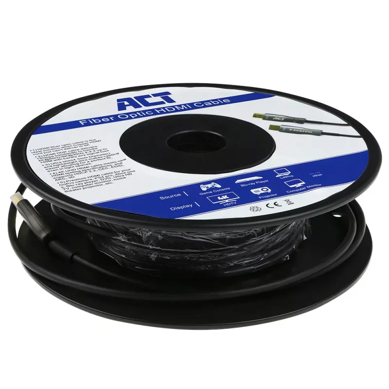 ACT 60 metrų HDMI Premium 4K aktyvus optinis kabelis v2.0 HDMI-A kištukas - HDMI-A kištukas