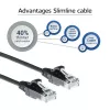 ACT Black 0.5 metro LSZH U/UTP CAT6 plonas duomenų centro pataisos laidas su apsauga nuo užkliuvimo ir RJ45 jungtimis