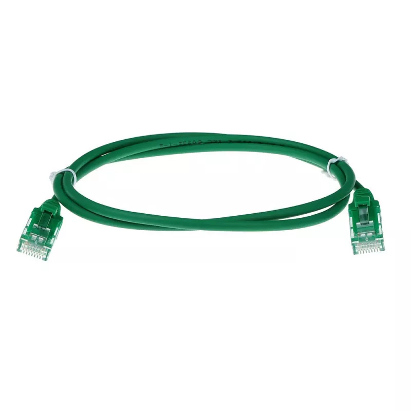 ACT Green 10 metrų LSZH U/UTP CAT6 plonas duomenų centro pataisinis kabelis su RJ45 jungtimis