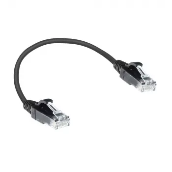 ACT Black 0.15 metro LSZH U/UTP CAT6 plonas duomenų centro jungiamasis kabelis su RJ45 kištukais