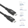 ACT USB 3.2 Gen 2 (3.1 Gen 2) 10Gbps 60W USB Type-C laidas, 1 m, juodas