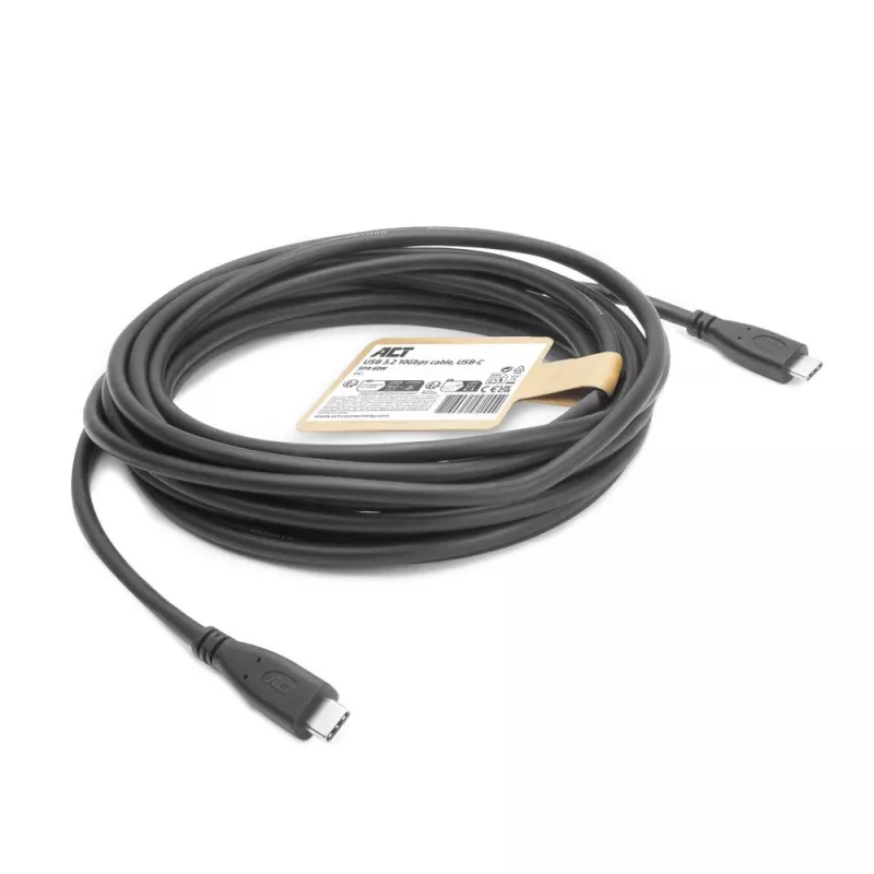 ACT AC7445 USB-C kabelis USB 3.2 Gen 2 (3.1 Gen 2) 5 m, 10 Gbit/s, 60 W, juodas