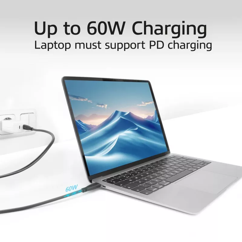 ACT AC7445 USB-C kabelis USB 3.2 Gen 2 (3.1 Gen 2) 5 m, 10 Gbit/s, 60 W, juodas