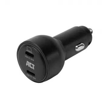 Automobilinis USB-C greitasis įkroviklis 2 prievadai 95W su Power Delivery PPS, Quick Charge ir GaNFast