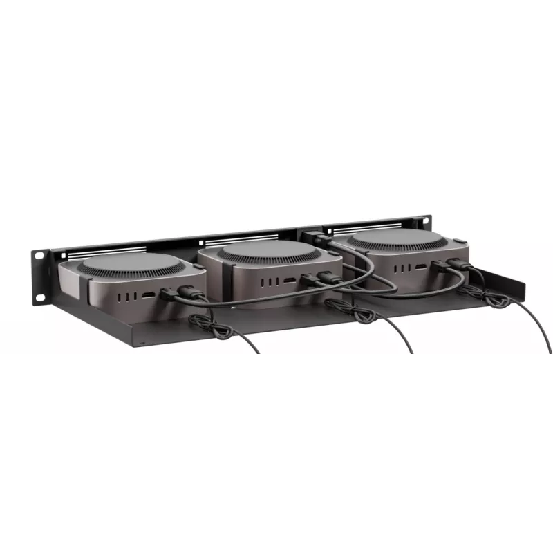 Rackmount.IT RM-AP-T3 laikiklis trijų Mac Mini M4 montavimui 19 inch stelaže