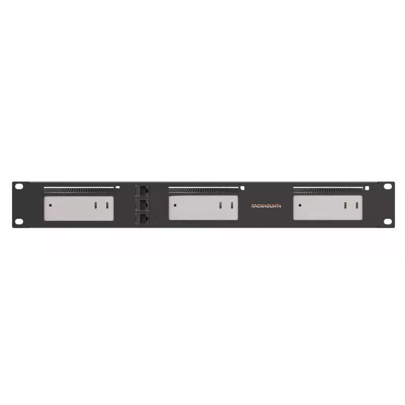 Rackmount.IT RM-AP-T3 laikiklis trijų Mac Mini M4 montavimui 19 inch stelaže