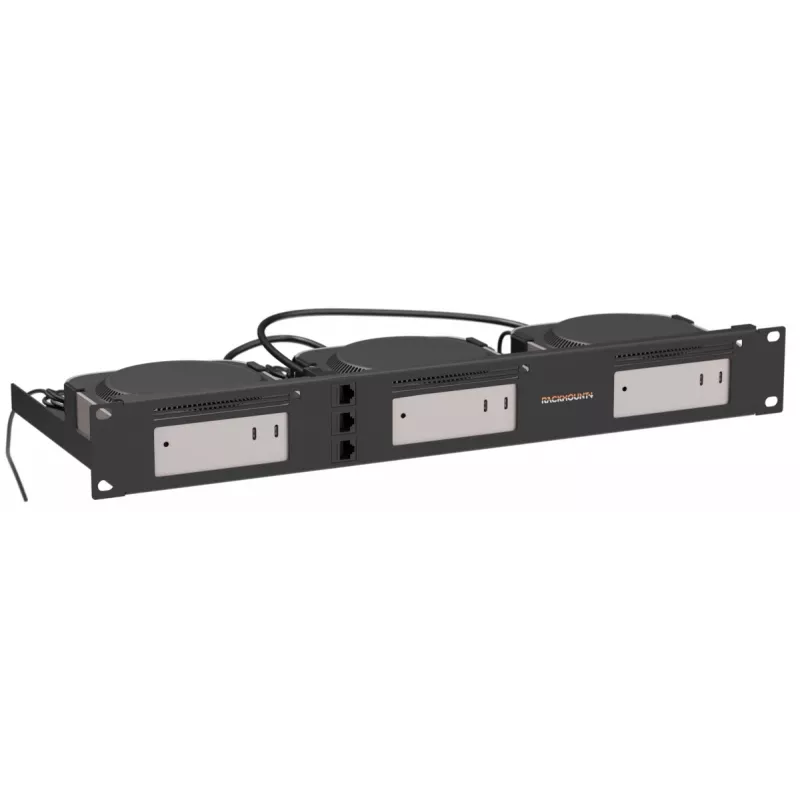 Rackmount.IT RM-AP-T3 laikiklis trijų Mac Mini M4 montavimui 19 inch stelaže