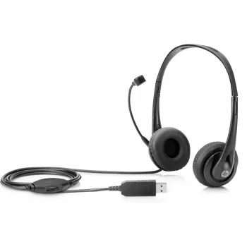 HP Stereo USB ausinės, laidinės, biurui/skambučių centrui, 20 - 20000 Hz, 110 g, Juodos