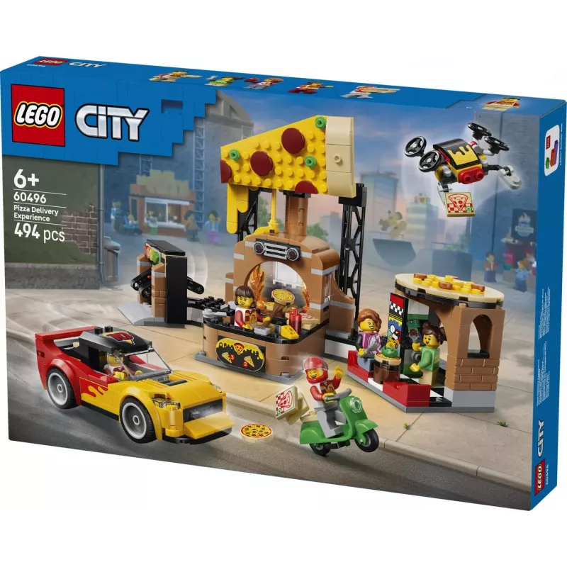 LEGO City 60496 Picos pristatymo patirtis su transporto priemonėmis (494 dalys)