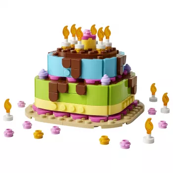 LEGO 40815 Gimtadienio tortas – Statomas tortas su žvakėmis (219 dalių)