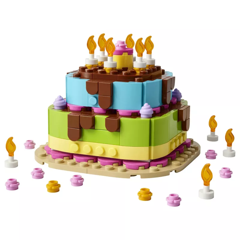 LEGO 40815 Gimtadienio tortas – Statomas tortas su žvakėmis (219 dalių)