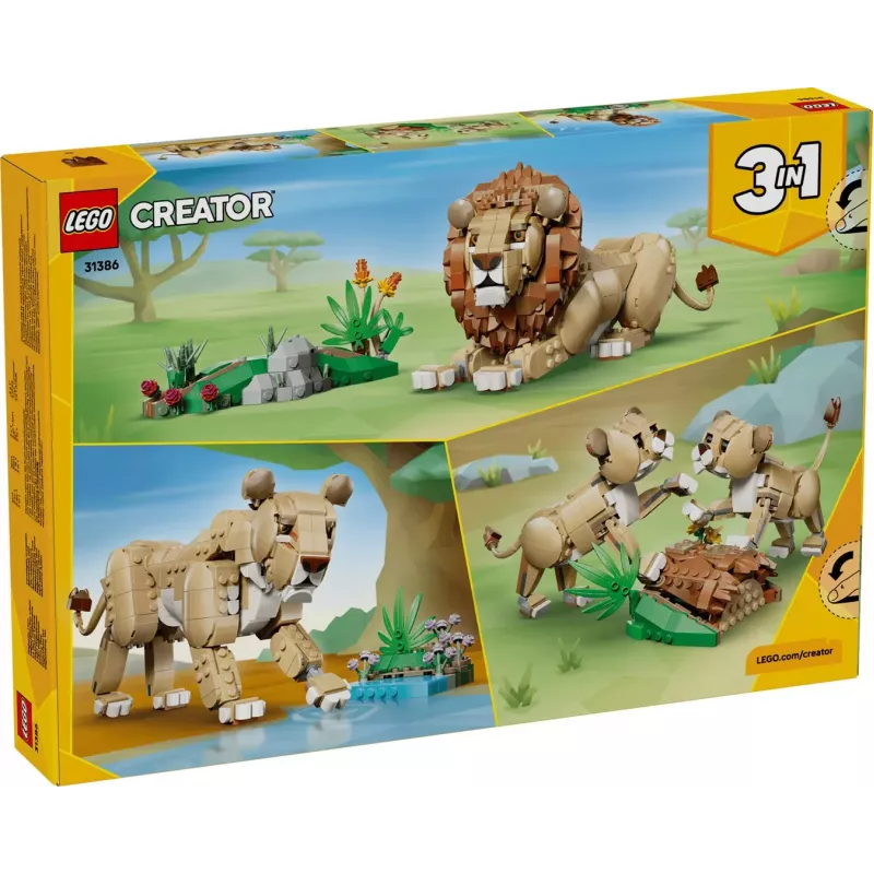 LEGO Creator 3-in-1 31386 Laukiniai gyvūnai: Didingas liūtas (839 dalių)