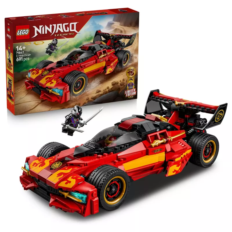LEGO NINJAGO 71867 X-1 Ninja Charger 15-metis jubiliejus (691 detalė)