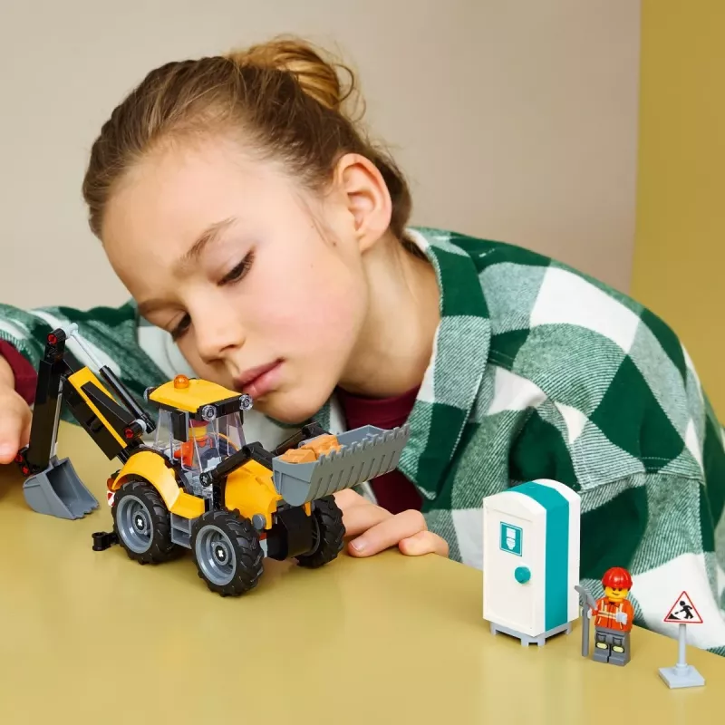 LEGO City 60480 Geltonas ekskavatorius su kaušu (301 detalė)