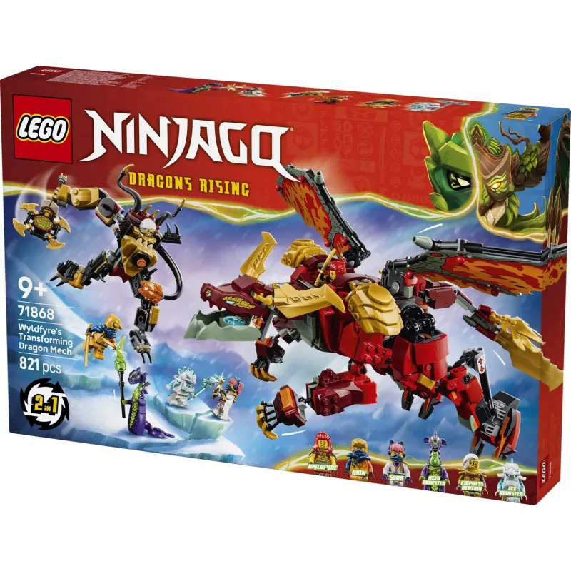 LEGO NINJAGO 71868 Wyldfyre transformuojantis drakono mech (821 dalių)