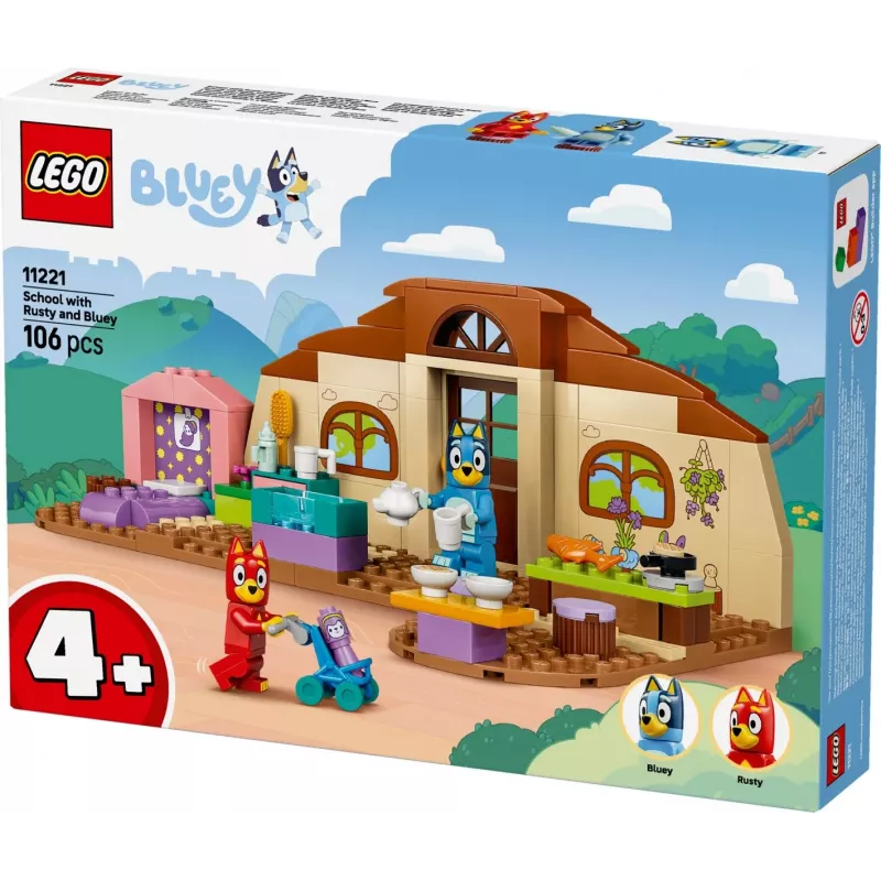 LEGO Bluey 11221 Mokyklos komplektas su Rusty ir Bluey (106 dalių)