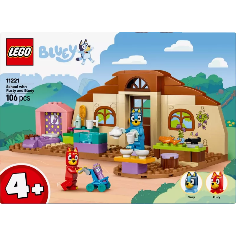 LEGO Bluey 11221 Mokyklos komplektas su Rusty ir Bluey (106 dalių)