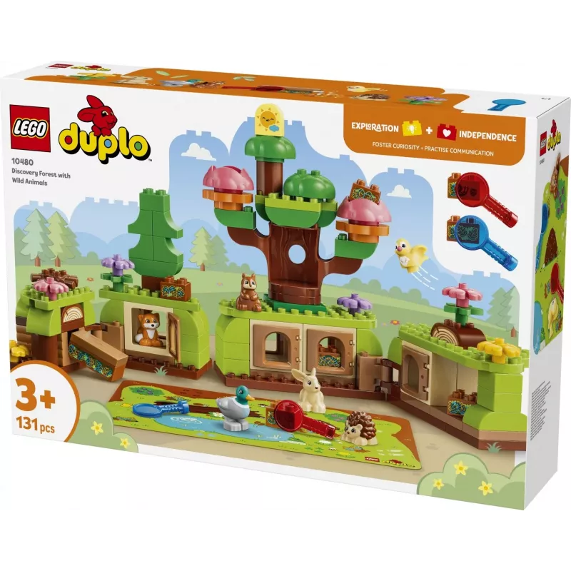 LEGO DUPLO 10480 Atradimų miškas su laukiniais gyvūnais (131 detalė)