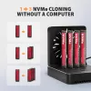 AXAGON ADSA-M2C44 USB4 40Gbps 4 vietų M.2 NVMe SSD Dockavimo stotelė su nepriklausoma disko kopijavimo funkcija, aliuminis, aktyvus aušinimas