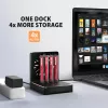 AXAGON ADSA-M2C44 USB4 40Gbps 4 vietų M.2 NVMe SSD Dockavimo stotelė su nepriklausoma disko kopijavimo funkcija, aliuminis, aktyvus aušinimas