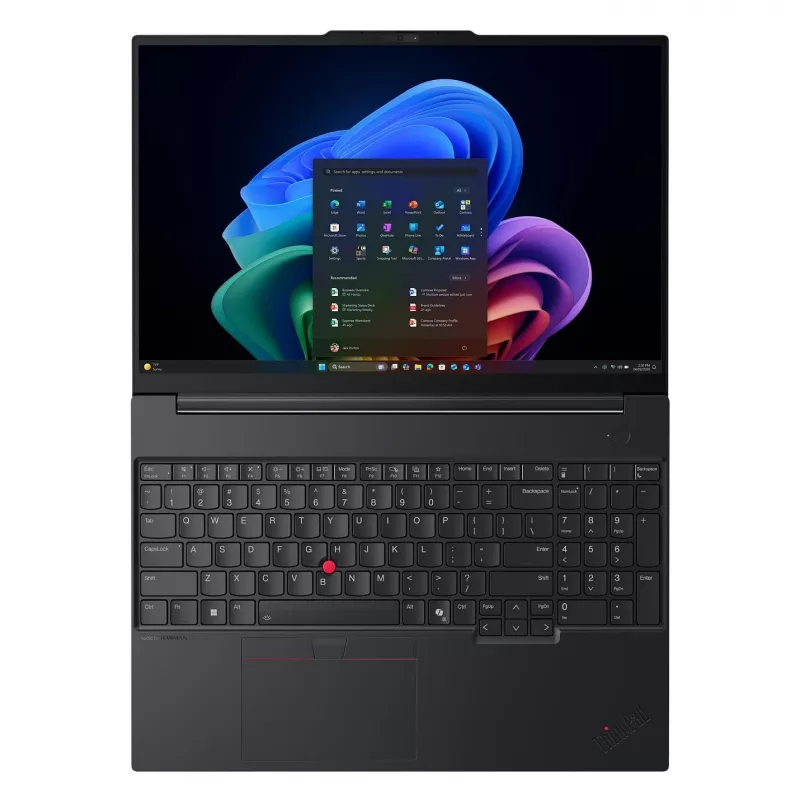 Lenovo ThinkPad E16 Gen 4 16 inch WUXGA verslo nešiojamas kompiuteris Intel Core Ultra 5 325 16GB DDR5 512GB SSD Intel Graphics Windows 11 Pro Juodas (QWERTZ)