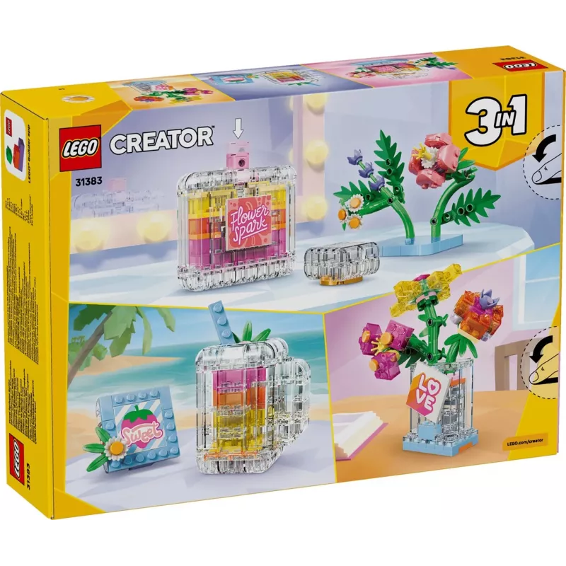 LEGO Creator 3-in-1 31383 Gėlių puošmenos kvepalų buteliukas (286 dalių)