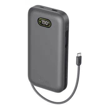 Belkin UltraCharge Pro Laptop Power Bank 27K 27000mAh 240W su integruotu USB-C laidu ir skaitmeniniu ekranu Charcoal