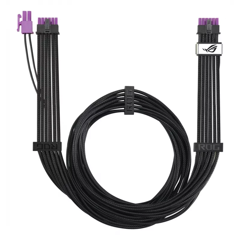 ASUS ROG Equalizer 12V-2x6 PCIe 5.1 / ATX 3.1 GPU Power Cable, 0,75 m, 16 AWG, Black (90YE00BN-B0QA00)