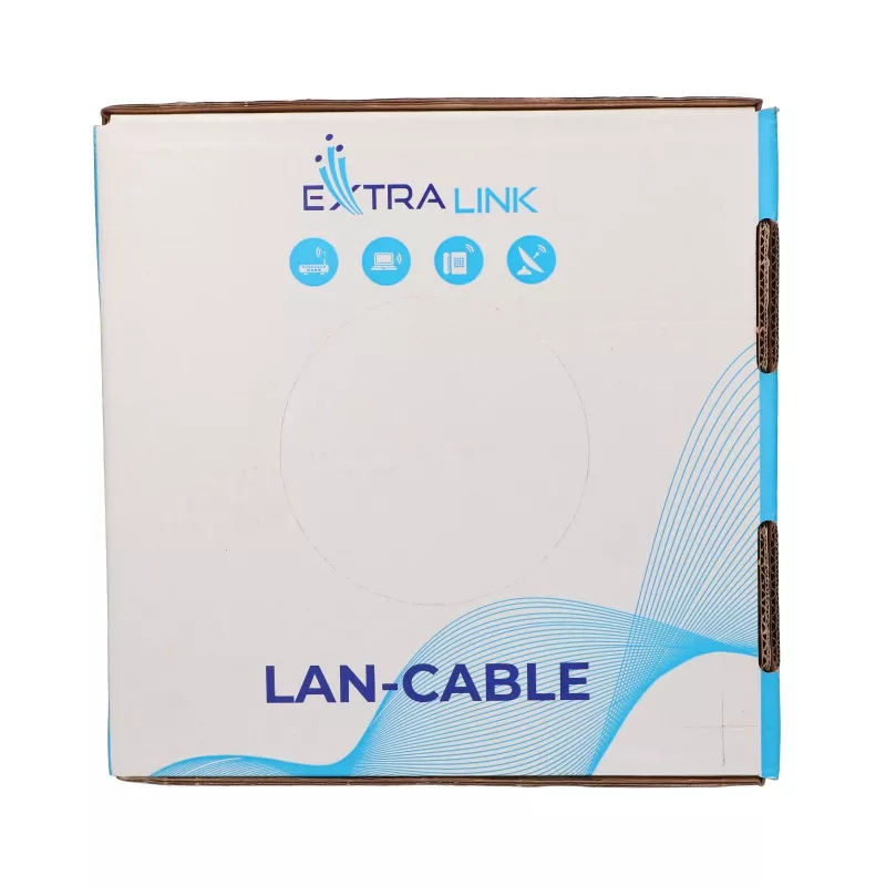 Extralink CAT6A U/UTP vidaus montažinis vytos poros kabelis 100 m EX.96655